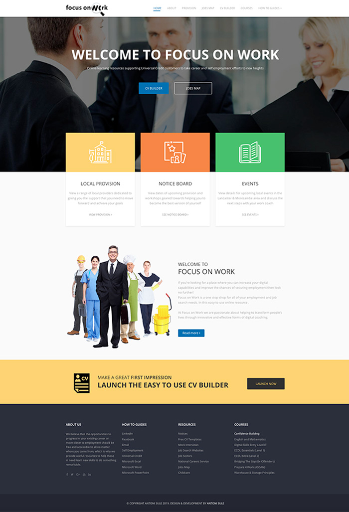 Focus on Work website - Click to launch